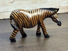 Hand-Carved Wooden African Zebra Figurine — listing 4