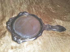 Antique Victorian-Style Silver Plate Repoussé Hand Mirror with Floral Rococo Motif — listing 2