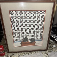 Signed Limited Edition Lithograph of a Black Cat with Yellow Eyes, Numbered 8/85 — listing 4