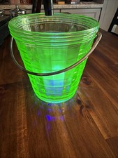 Vintage Hand-Blown Green Glass Vase with Optic Coin-Dot / Printie Design — listing 3