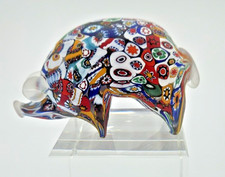 Vintage Figural Pig Glass Storage Jar with Wire Bail Clamp Lid