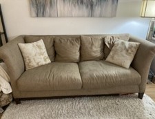 Crate and Barrel Axis II 86-inch Two-Seat Sofa in Taupe Microfiber — listing 2