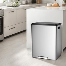 Step-On Trash Can 60L Stainless Steel Silver - Lot of 18 — listing 2