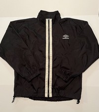 Vintage 1990s Umbro Premier Nylon Windbreaker Track Jacket, Navy/Teal/Pink — listing 4