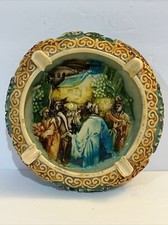 Vintage Hand-Carved Soapstone Ashtray with Floral and Leaf Relief Design — listing 6