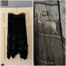 Comfy USA Black Flowy Mesh Knit Midi Skirt, Size L — listing 4