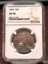 1844 Seated Liberty Quarter (No Motto, QUAR. DOL. reverse)