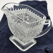 Indiana Glass Tiara Sandwich Pattern Diamond-Shaped Pressed Glass Gravy Boat — listing 6
