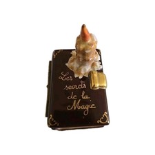 Limoges Hand-Painted Porcelain Trinket Box with 4 Miniature Glass Perfume Bottles — listing 3