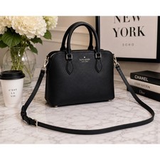 Black Pebbled Leather Top-Handle Satchel Handbag, Unbranded — listing 2