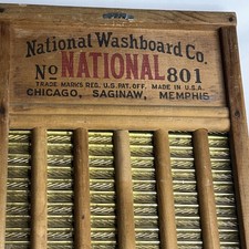Antique National Washboard Co. No. 801 Brass Ribbed Washboard — listing 3