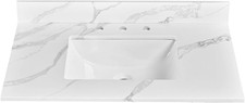 Gray Quartz/Stone Bathroom Vanity Countertop with Undermount Sink and Oil-Rubbed Bronze Faucet — listing 4