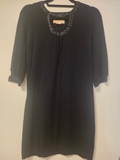 Michael Kors Navy Blue Belted Zip-Front Shirt Dress, Size L — listing 6