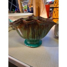 Vintage Brown Drip Glaze Redware Pottery Jardiniere Pot — listing 5