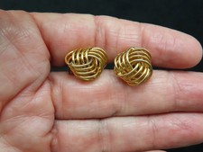 Vintage Gold Tone Knot Pierced Stud Earrings — listing 6