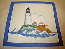 Set of 3 Framed Nautical Cross-Stitch Needlework Pictures (Sand Dollar, Conch Shell, Seahorse) — listing 4