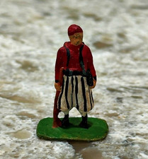 Hand-Painted Zouave Soldier Figurine on Marbled Base, Standing at Rest with Rifle — listing 2
