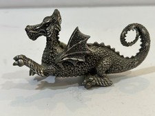 Set of 5 Chinese Export Pewter Reticulated Dragon Tea Glass Holders with Glass Liners — listing 3