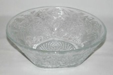 Indiana Glass Pineapple & Floral #618 Pressed Glass Serving Bowl 7.5in — listing 3