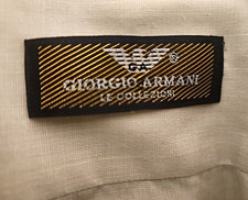 Giorgio Armani Men's Camel Linen-Blend Shirt Jacket, Size 56 (IT)