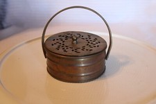 Vintage Brass Handheld Incense Burner with Wooden Handle, 2 Inch Round — listing 6