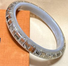 Louis Vuitton-Style Nanogram Monogram Thin Bangle Bracelet