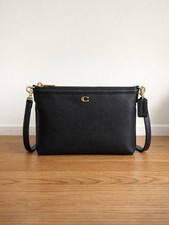 Coach Legacy Zip-Around Slim Wallet, Navy Blue Distressed Leather with Rainbow Striped Lining, listing 4