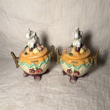 Figural Elephant Covered Sugar Bowl / Small Tureen, Hand-Painted Floral Motif — listing 3