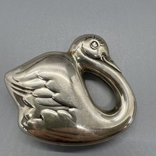 Vintage Sterling Silver Swan Figural Salt Cellar / Open Dish with Cut Glass Body Single piece — listing 4