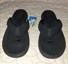 Skechers Luxe Foam Women's Black Thong Sandals with Floral Accent — listing 5