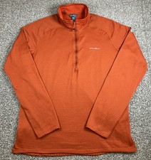 Eddie Bauer First Ascent Polartec 1/4 Zip Fleece Pullover Orange Men's Tall Large — listing 6