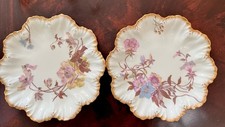 Hand-Painted Ceramic Ruffled Rim Vase with Rose & Wildflower Garden Motif, Signed 'Swanson 98' — listing 5
