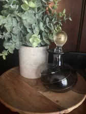 Vintage Swirl-Glass Perfume Bottle with Gold Collar, Frosted Stopper and Gold Cap — listing 4