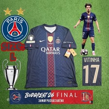 Paris Saint-Germain Red Away Football Jersey - Vitinha #17, Qatar Airways Sponsor — listing 3