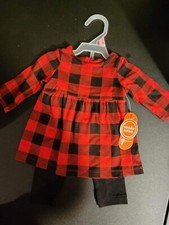 Wonder Nation baby 6-9 months Baby Girl Orange Print Dress with Diaper Cover Set, 6-9M — listing 6