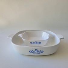 Corning Ware Casserole Dish with Pastel Floral & Ribbon Motif — listing 6