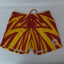 Overtime Athletic Mesh Shorts Blue Yellow Abstract Print — listing 5