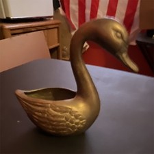 Figural Swan Miniature Metal Figurine with Textured Wings — listing 3