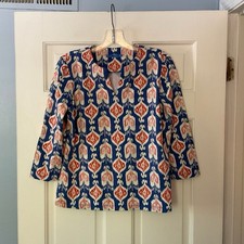 J. McLaughlin Women's Sleeveless Ikat Print Halter Blouse