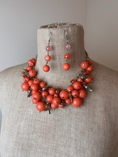 Charm Cluster Bib Necklace with Mother-of-Pearl Discs and Multicolor Glass Beads — listing 2