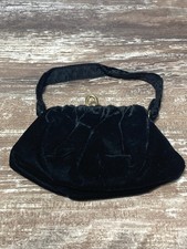 Vintage Black Velvet Snap Top Evening Bag/Clutch — listing 6