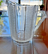Vintage Pressed Glass Footed Creamer, Star and Button Pattern, listing 5