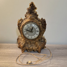 Vintage Lanshire Electric Mantel Clock, Ornate Rococo-Style Cast Case with Scroll and Foliate Decoration — listing 4