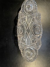 American Brilliant Period Cut Glass Oval Celery/Relish Dish with Hobstar and Fan Pattern — listing 3
