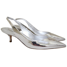 Stuart Weitzman Tweed & Leather T-Strap Slingback Heels — listing 3