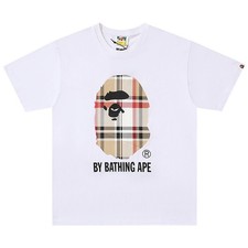 BAPE Check Side Big Ape Head Tee White/Blue — listing 4