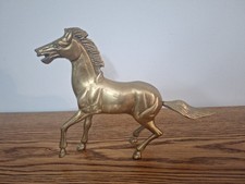 brass horse sculpture Vintage Cast Brass Prancing Horse Figurine Sculpture — listing 2