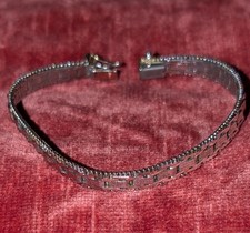 Sterling Silver 925 Italy Woven Mesh Braided Bracelet with Bolt Ring Clasp, 7.5" L — listing 6