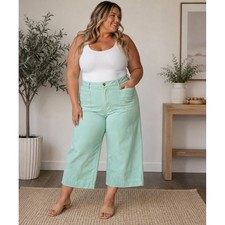 Mint Green Cotton Denim Trucker Jacket with Rose-Gold Buttons — listing 6