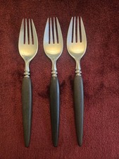 Pair of Vintage Stainless Steel Dinner Forks with Floral/Rose Pattern Handles — listing 6